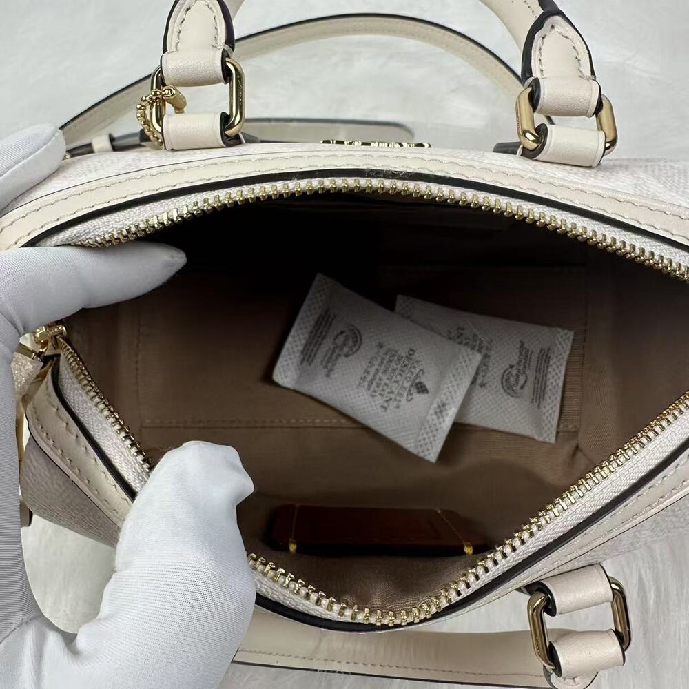 Coach Mini Rowan Crossbody In Signature Canvas In Gold/Chalk CW329 NWT - Picture 6 of 10